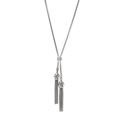 David Yurman Sterling Silver Diamond Renaissance Tassel Necklace 1 of 4