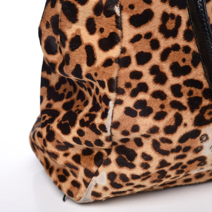 Fendi Calf Hair Leopard Print Zucca Large Peekaboo Iconic Satchel Tobacco 17 of 24