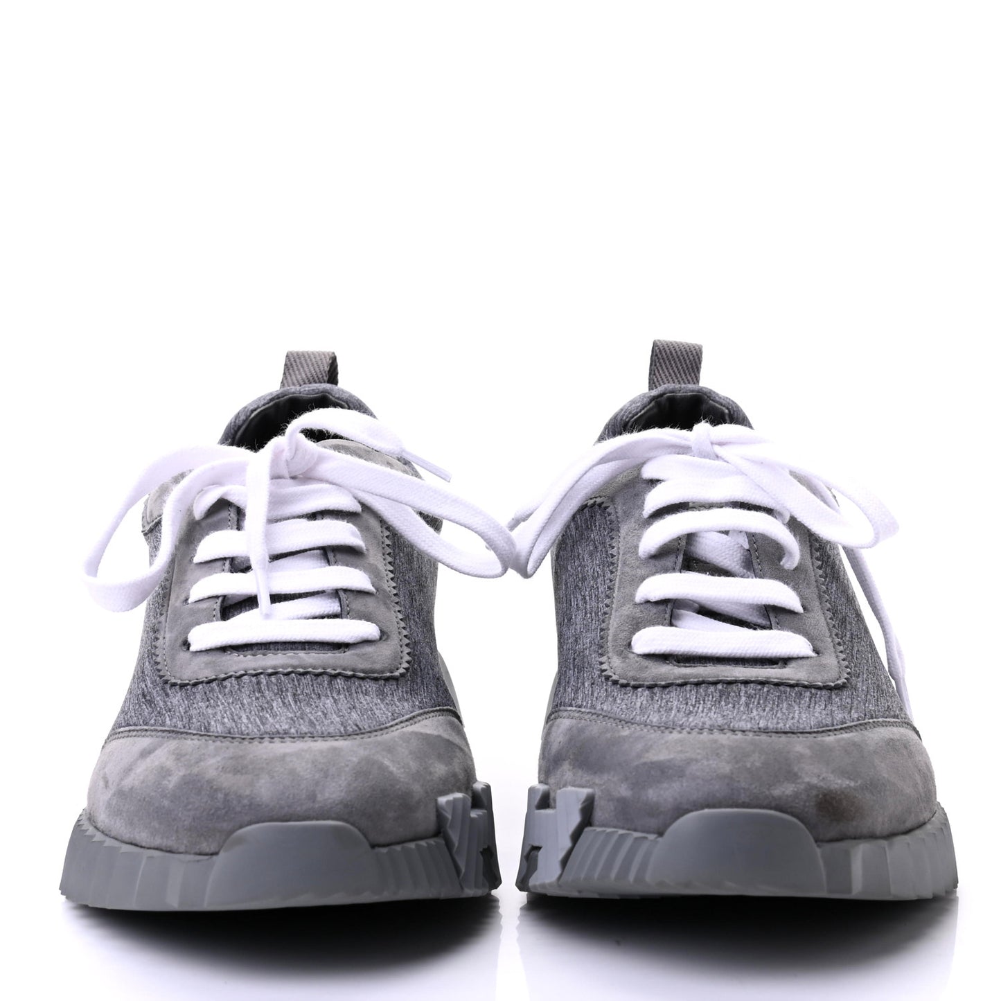 Technical Canvas Suede Goatskin Bouncing Sneakers 41 Gris Fonce