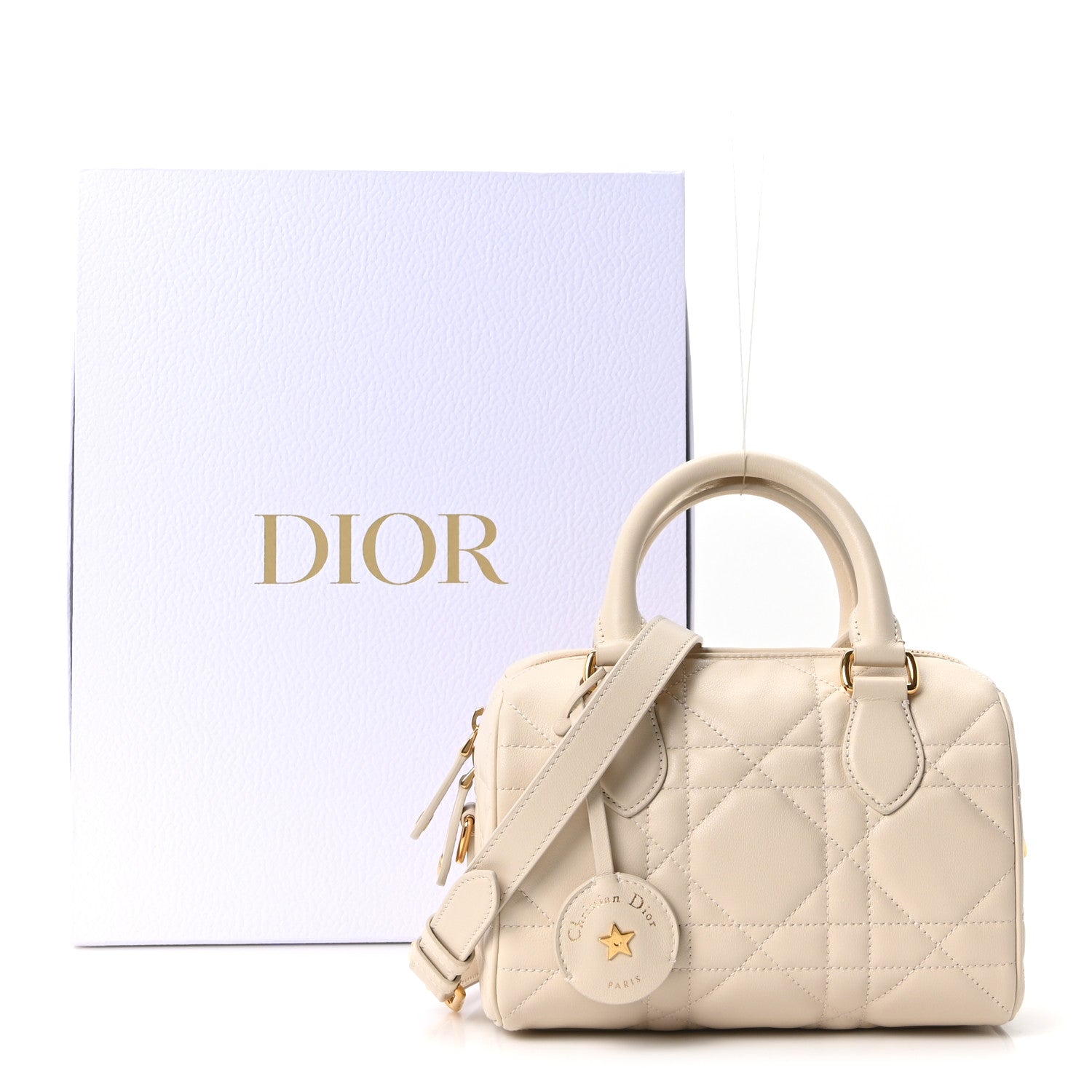 Christian Dior Calfskin Macrocannage Groove 20 Bag Dusty Ivory 10 of 10