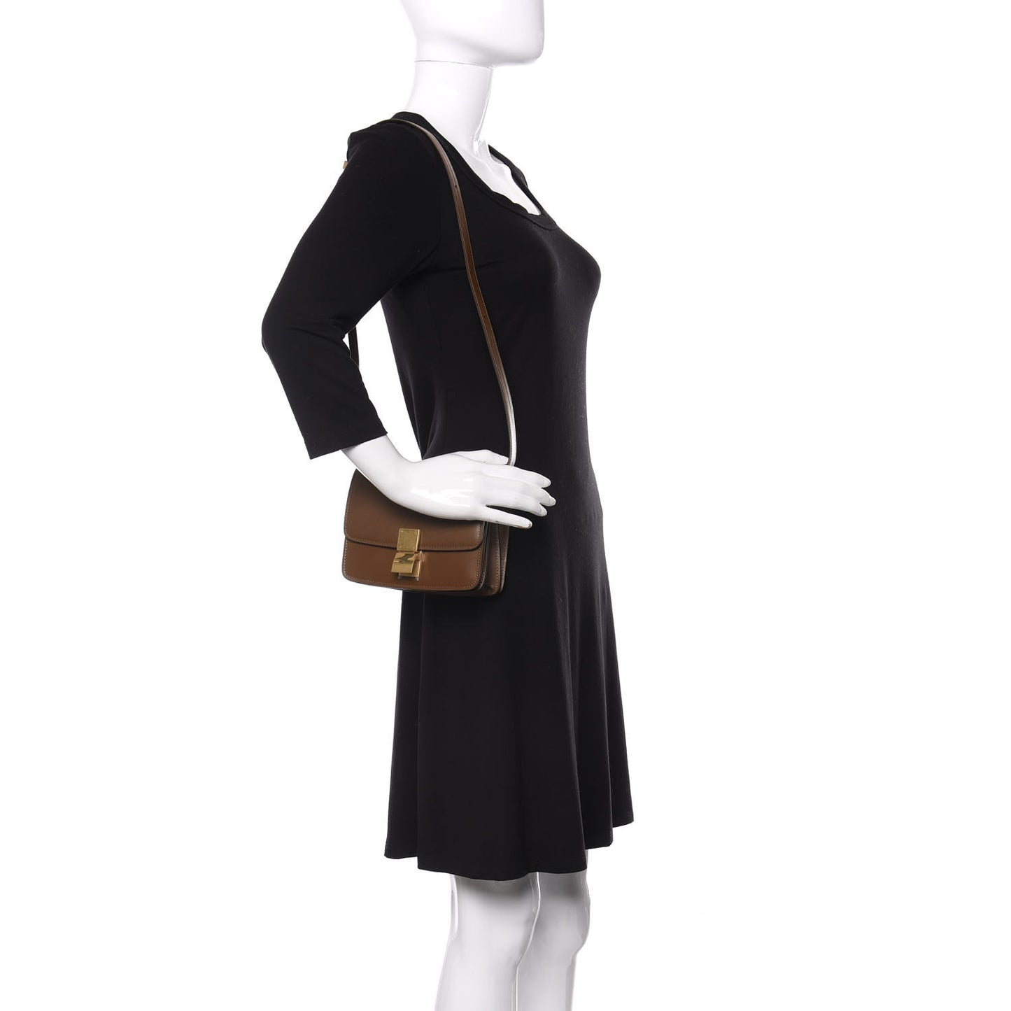Smooth Calfskin Small Classic Box Flap Bag Camel
