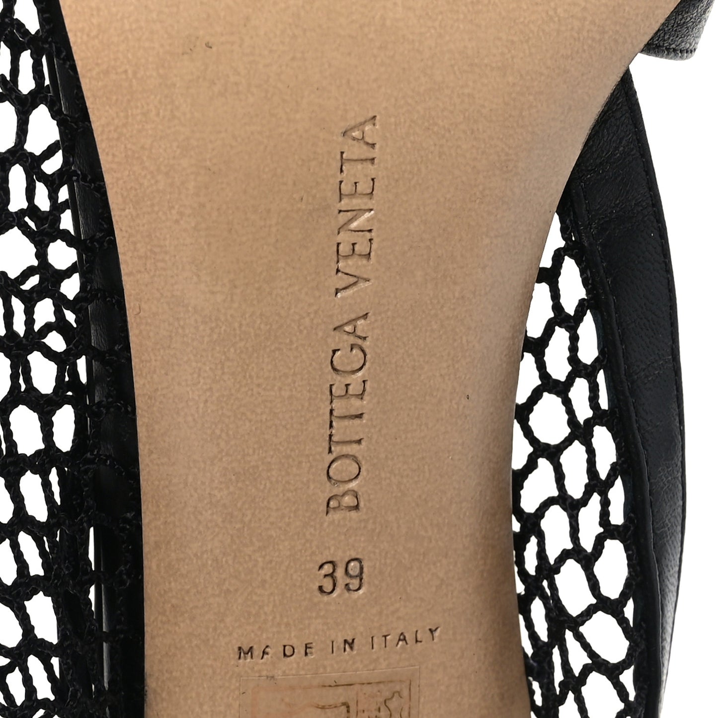 Mesh Nappa Chunky Chain Sandals 39 Black