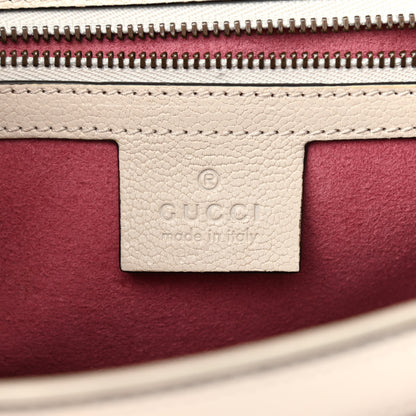 Gucci Calfskin Osiride Future Top Handle Bag Mystic White Hibiscus Red Black 6 of 14