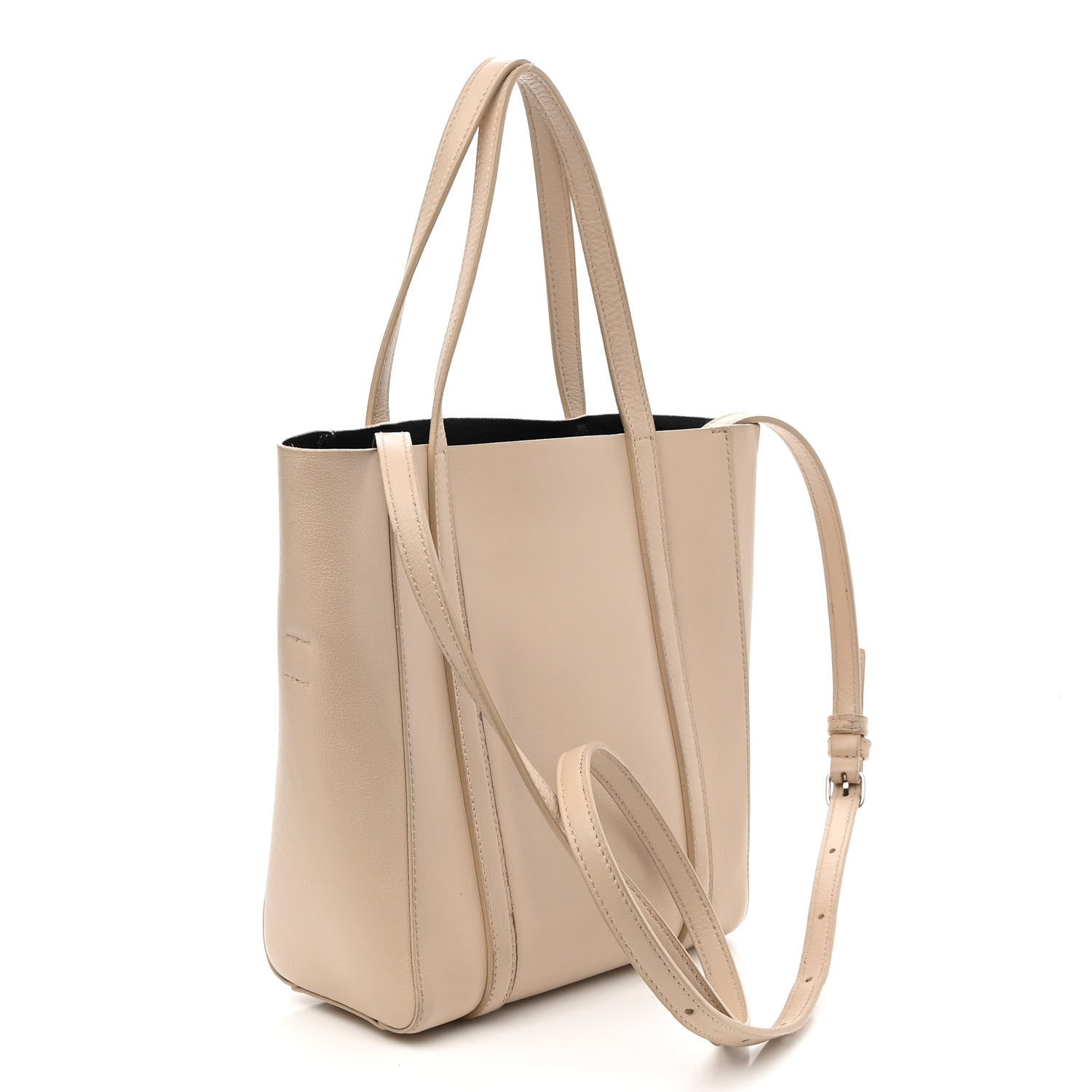 Balenciaga Smooth Calfskin Logo XXS Everyday Tote Light Beige Black 3 of 10