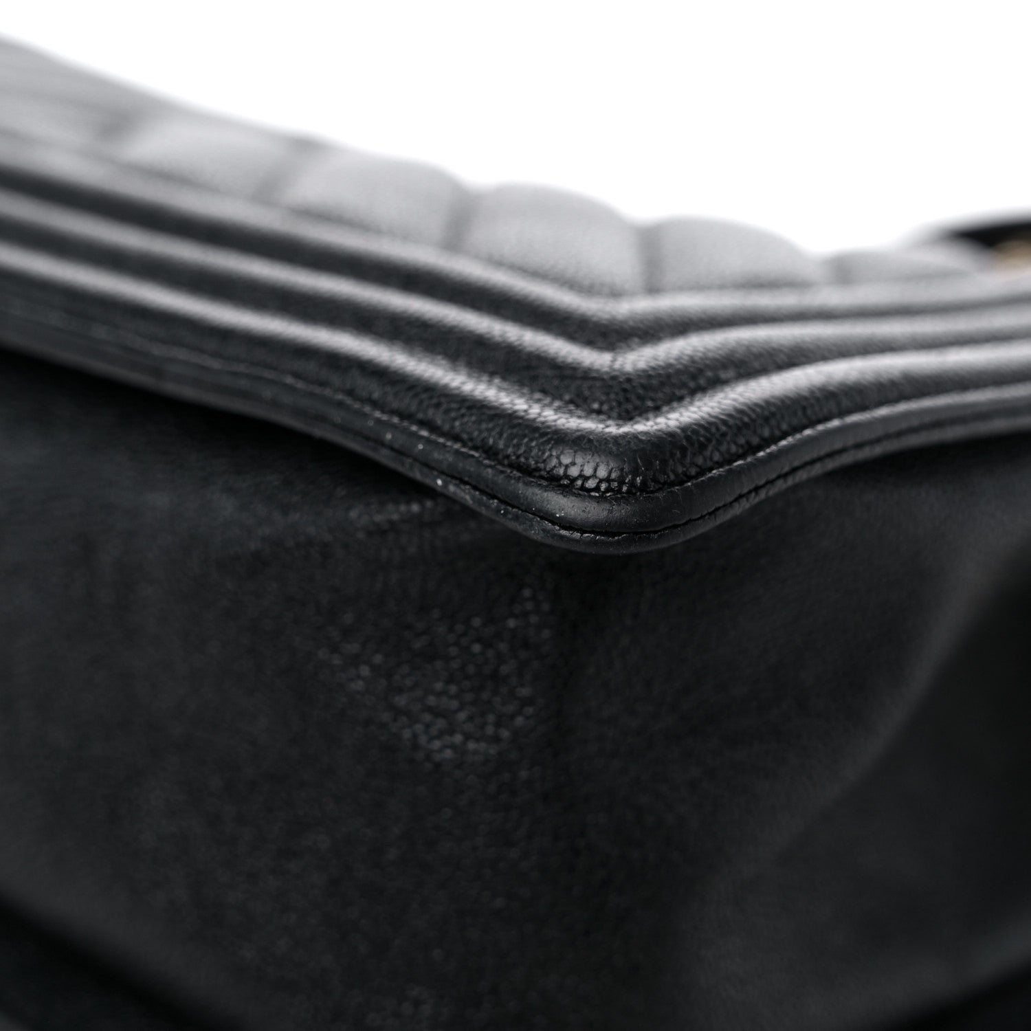 Chanel Caviar Chevron Quilted Medium Boy Flap Black 11 of 13
