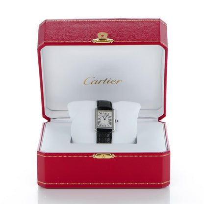Cartier Stainless Steel Alligator 24mm Tank Solo Quartz Watch 2 of 10