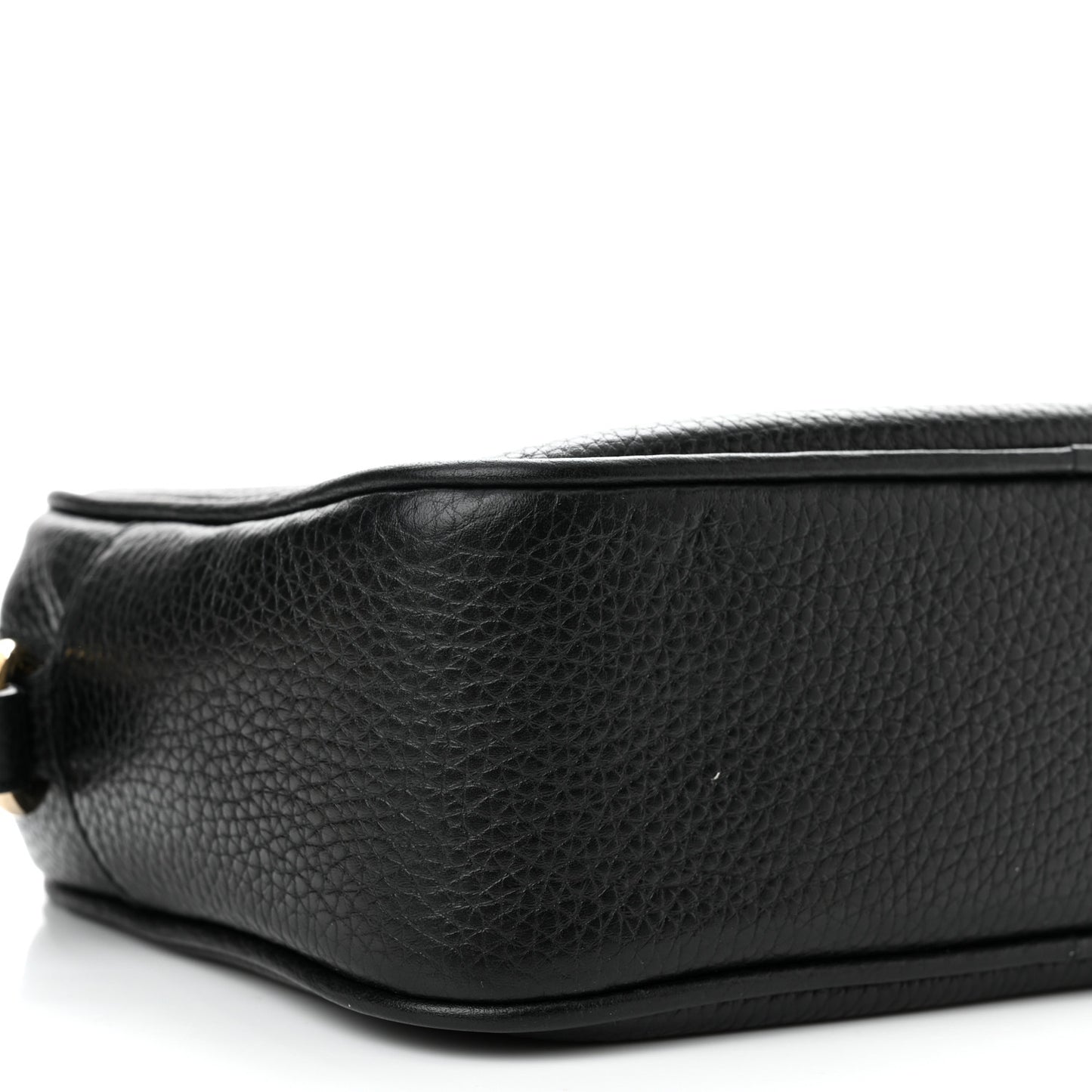 Pebbled Calfskin Small Soho Disco Bag Black