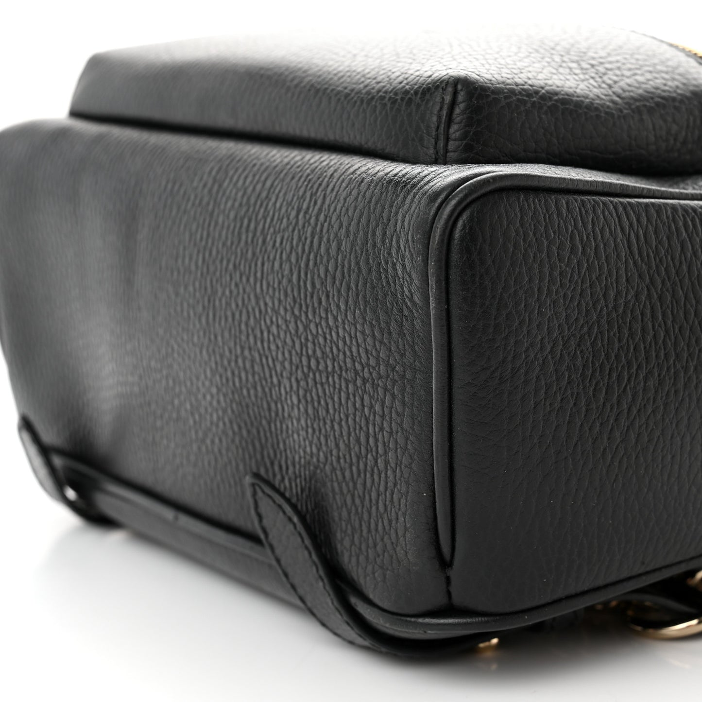 Pebbled Calfskin Soho Chain Backpack Black