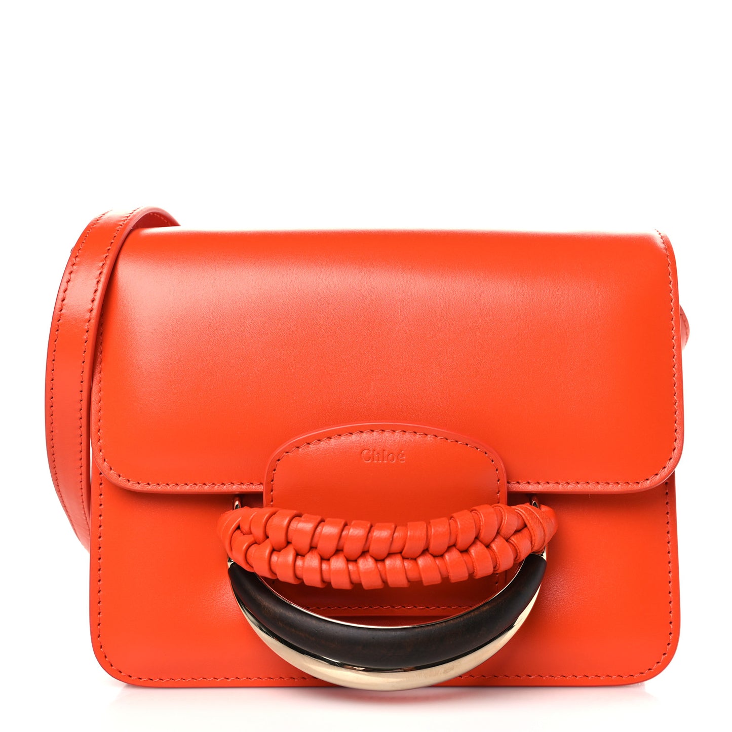 Calfskin Kattie Shoulder Bag Rusted Orange