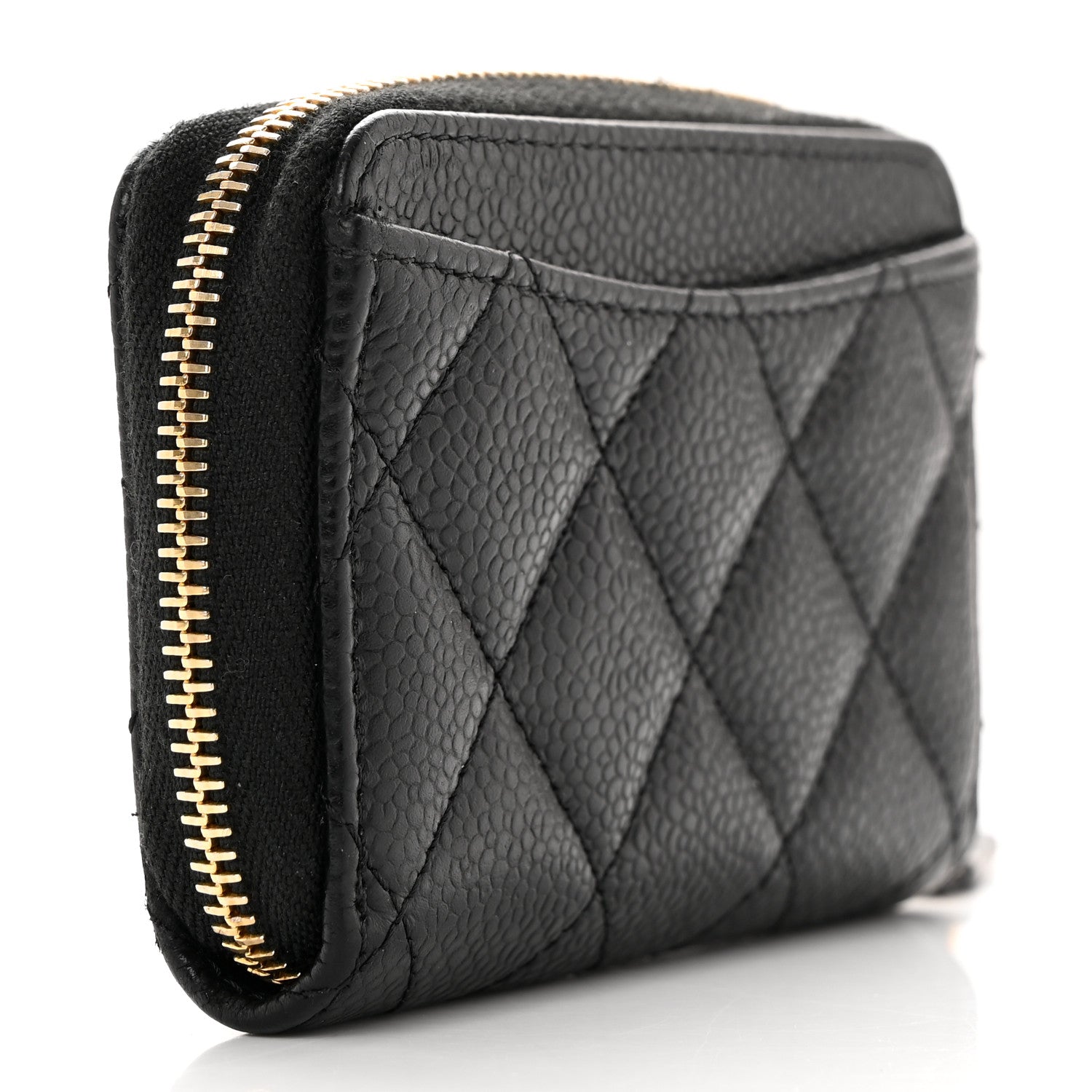 Chanel Caviar Quilted Zip Coin Purse Black 3 of 12