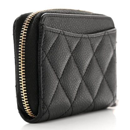 Chanel Caviar Quilted Zip Coin Purse Black 3 of 12