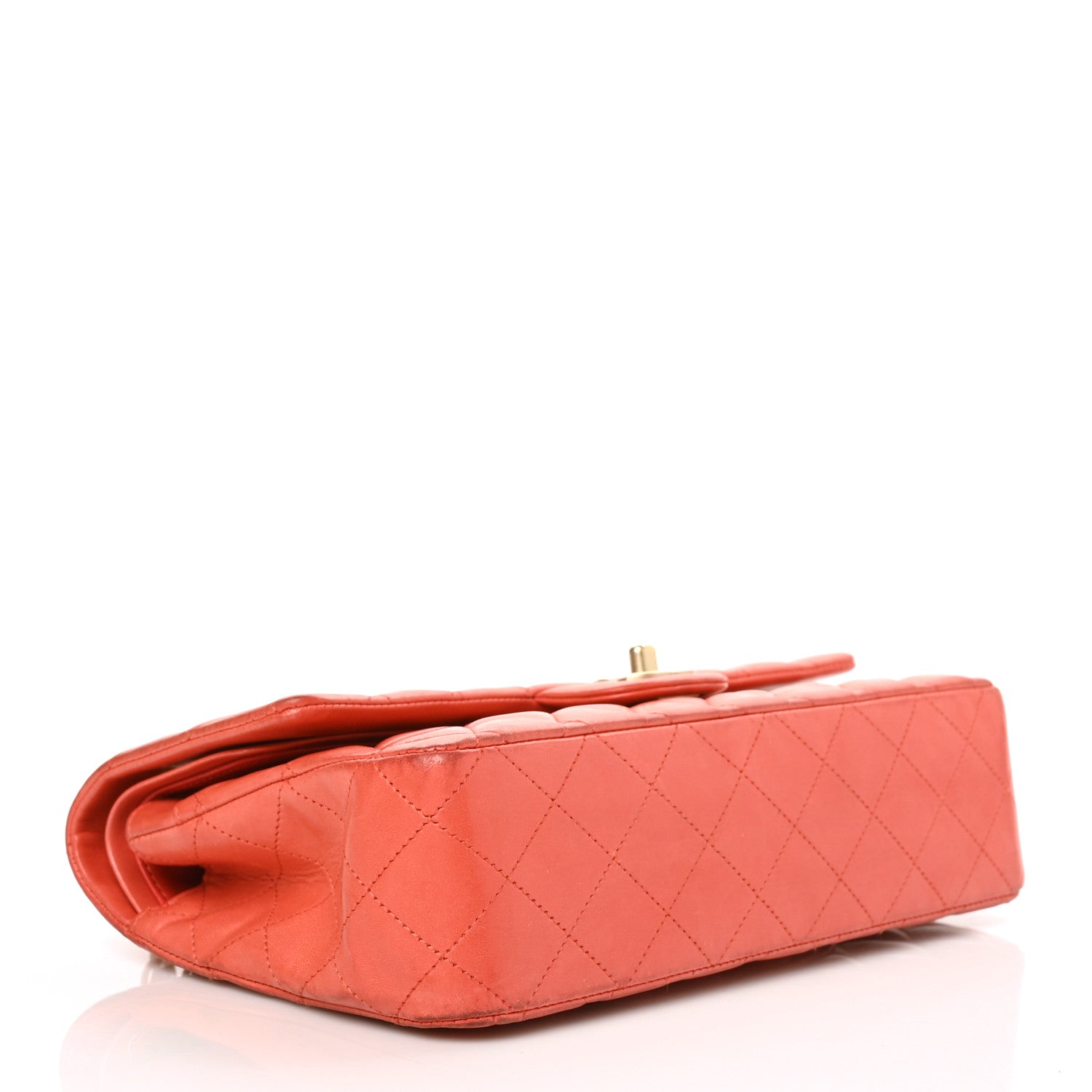 Chanel Lambskin Quilted Medium Double Flap Orange 3 of 13