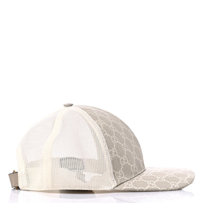 Gucci GG Supreme Monogram Mesh Baseball Hat M Beige Mystic White Ivory 4 of 11
