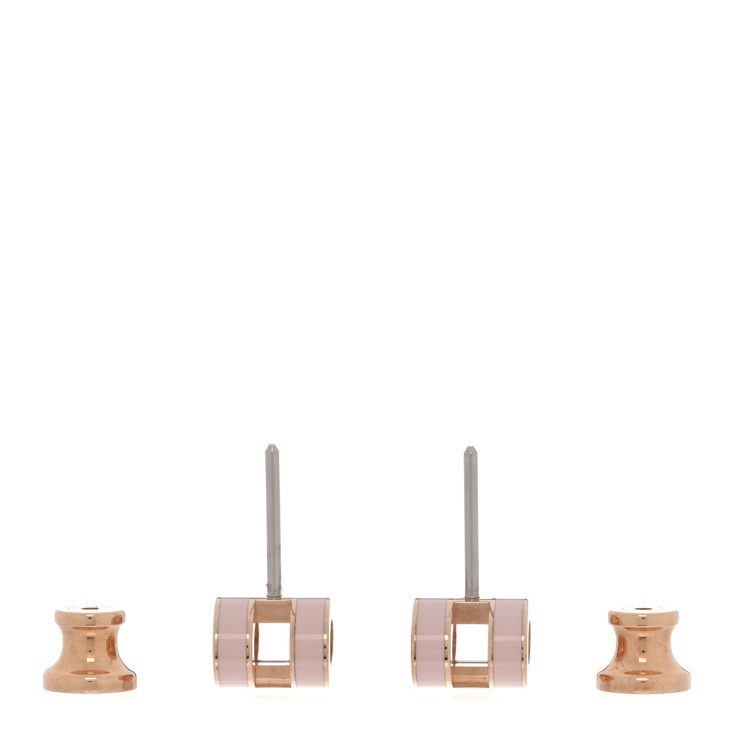 Rose Gold Lacquered Mini Pop H Earrings Rose Dragee