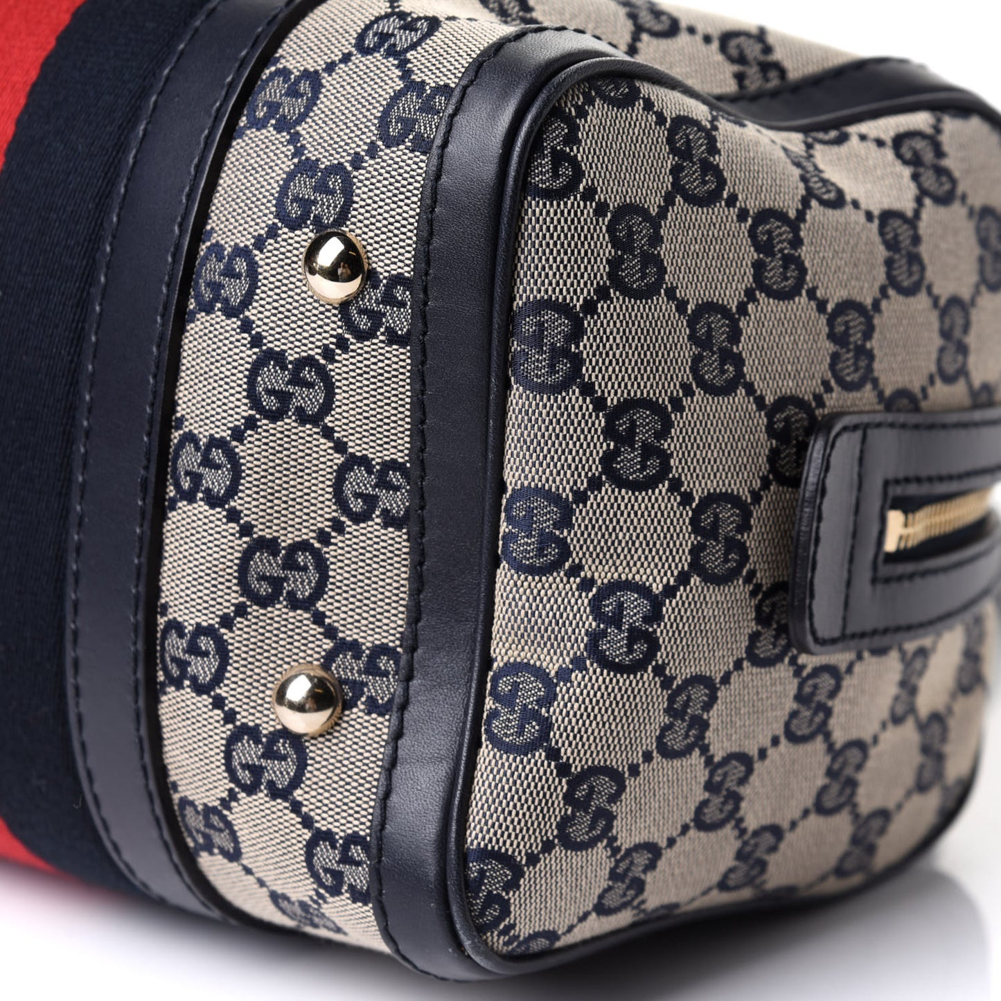 Monogram Vintage Web Small Boston Navy