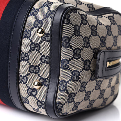 Gucci Monogram Vintage Web Small Boston Navy 10 of 11