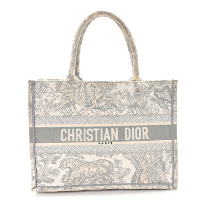 Christian Dior Canvas Embroidered Medium Dioriviera Toile De Jouy Book Tote Gray 1 of 13