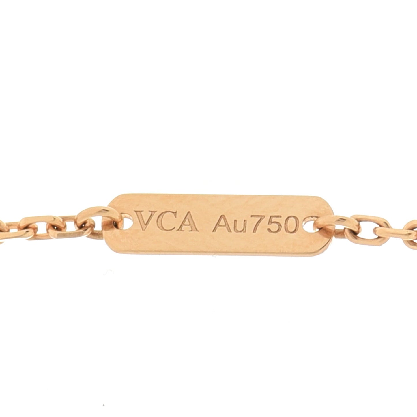 18K Yellow Gold Tiger Eye Vintage Alhambra Pendant Necklace