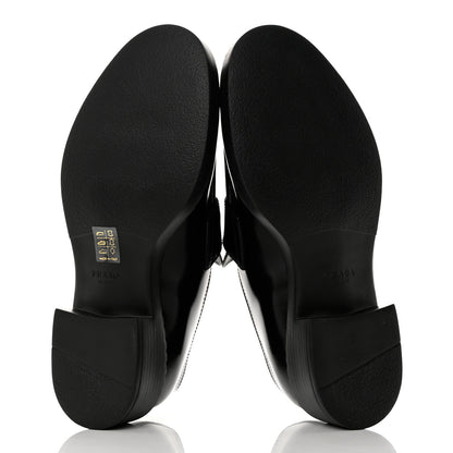 Prada Spazzolato Metal Triangle Logo 50mm Loafers 38.5 Black 5 of 9