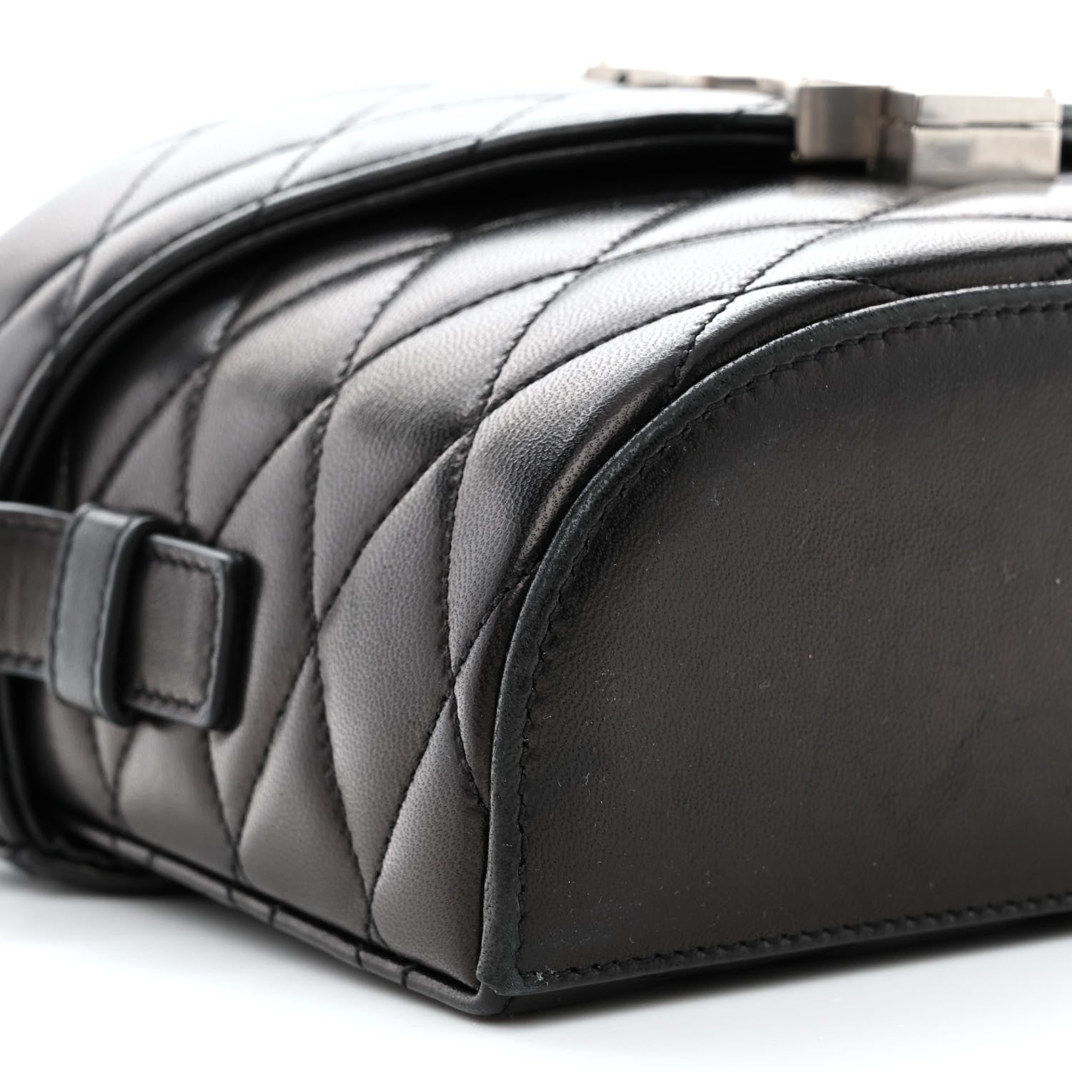 Saint Laurent Lambskin Quilted Monogram June Box Bag Black 9 of 10