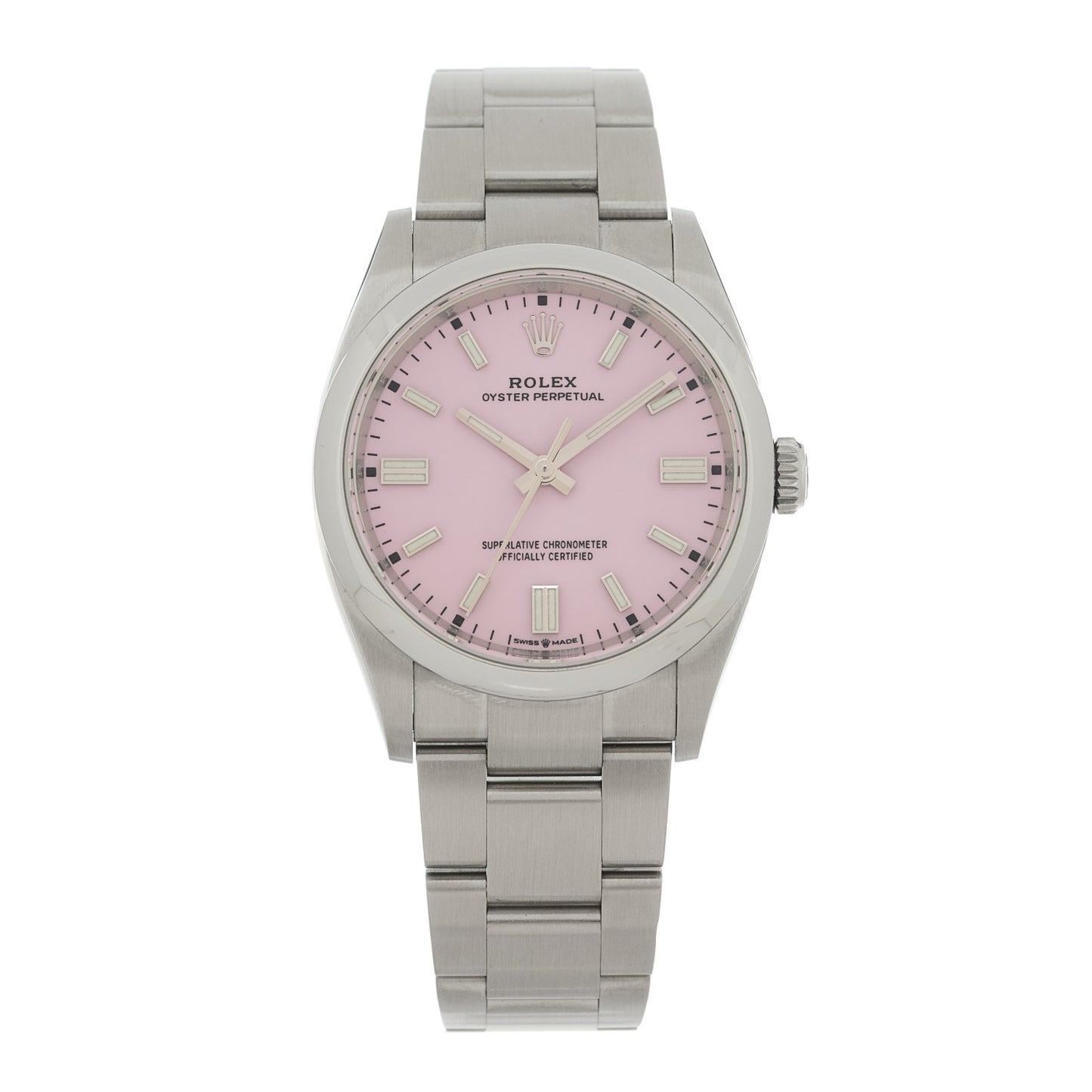 Stainless Steel 36mm Oyster Perpetual Watch Candy Pink 126000