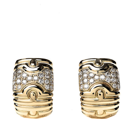 Bulgari 18K Yellow Gold Diamond Parentesi Clip-On Earrings 1 of 4