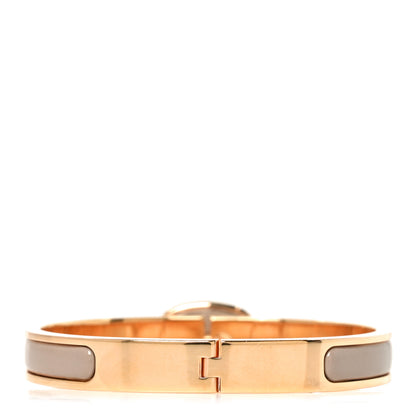 Hermes Enamel Mini Clic Chaine d'Ancre Bracelet GM Marron Glace 3 of 5