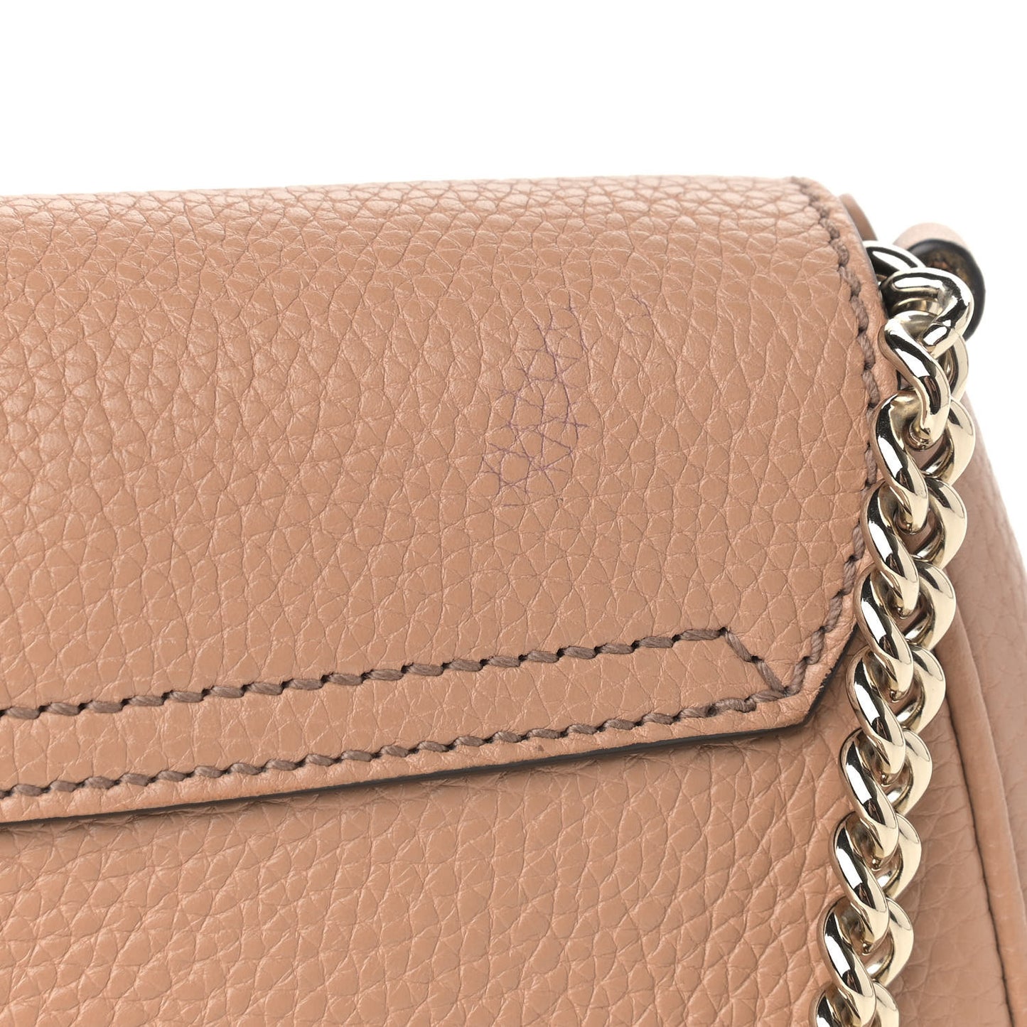 Pebbled Calfskin Medium Soho Flap Crossbody Camelia