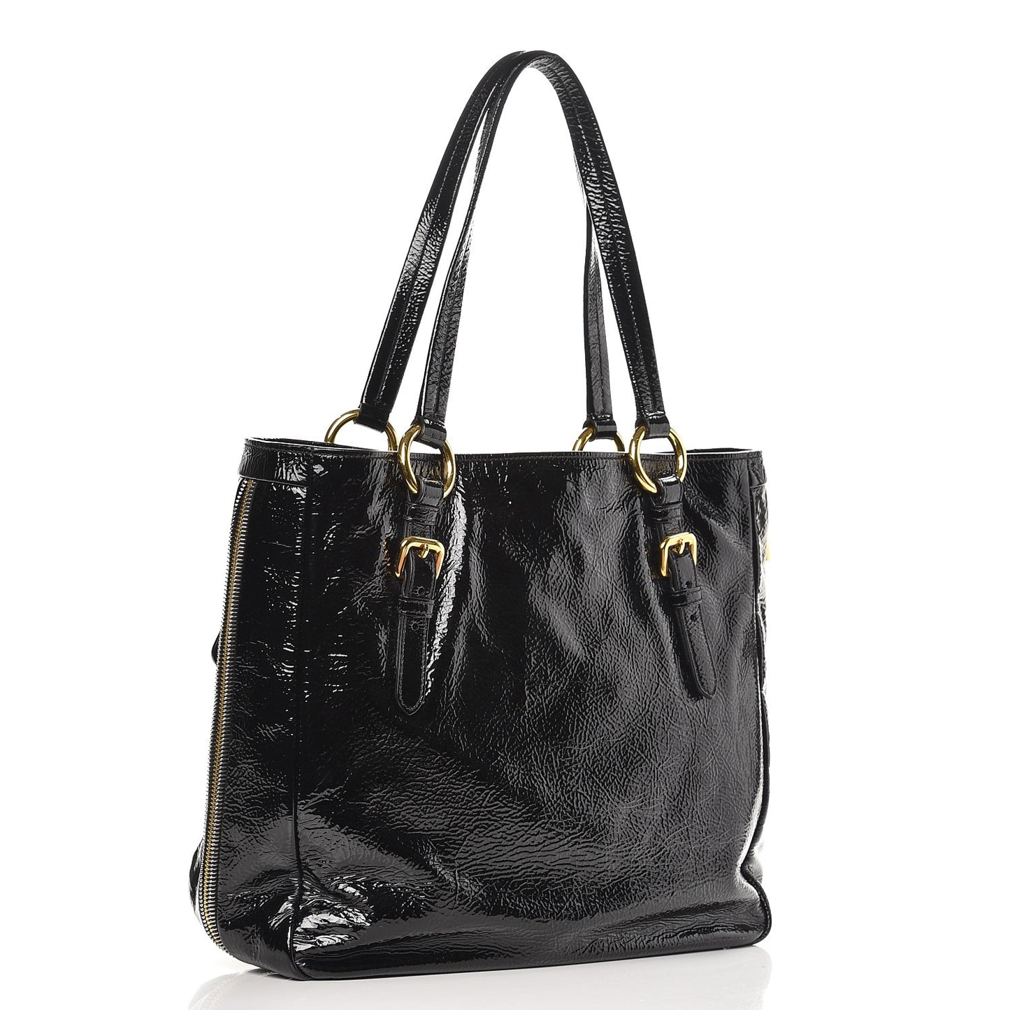 Vernice Naplak Zipper Tote Black