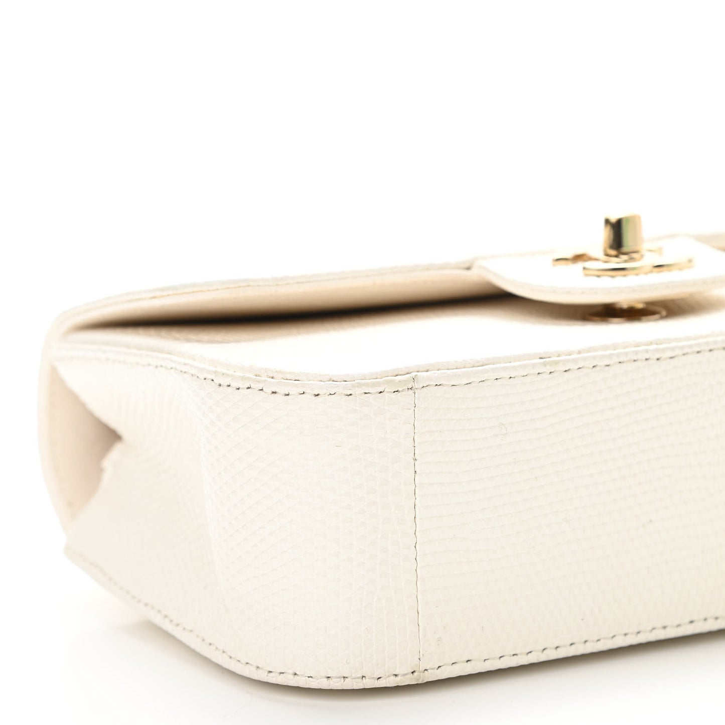 Lizard Mini Rectangular Flap White