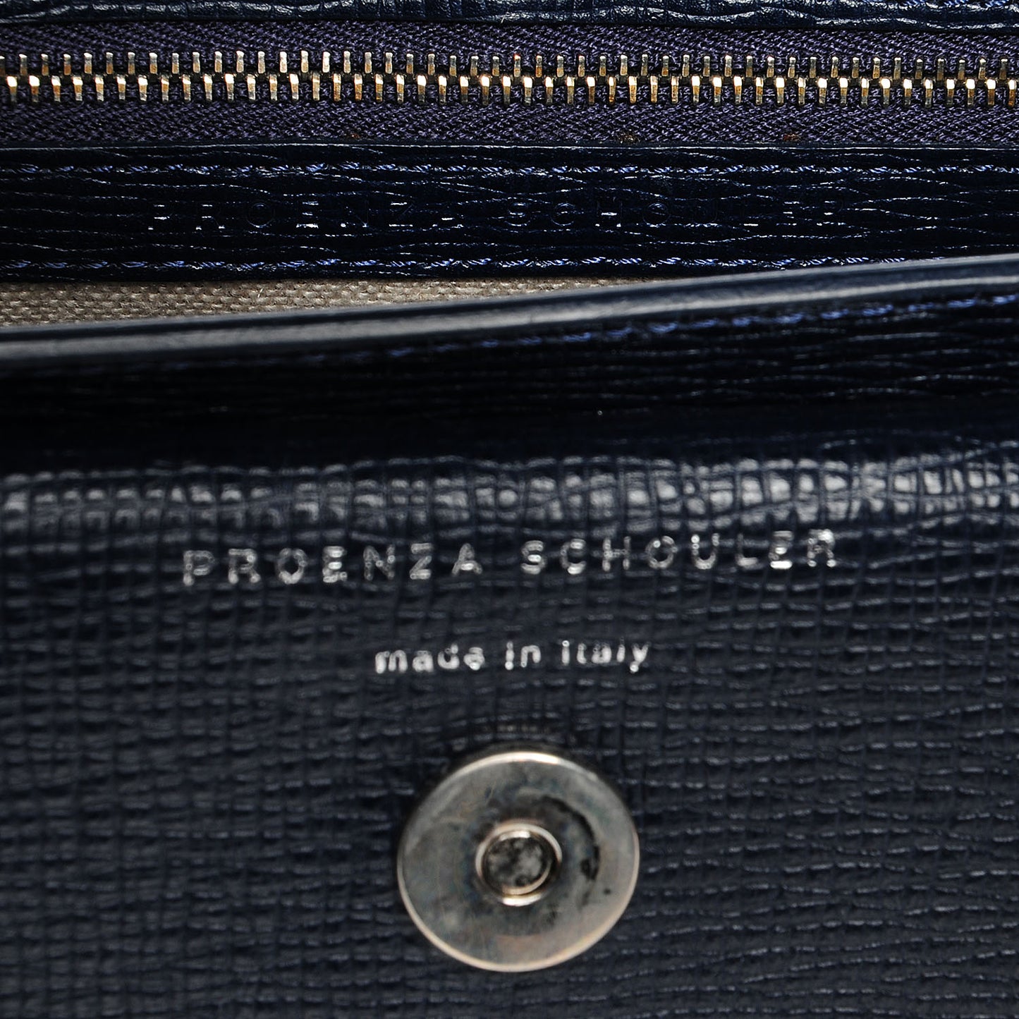 Linosa Leather Mini PS11 Classic Shoulder Bag Navy Blue
