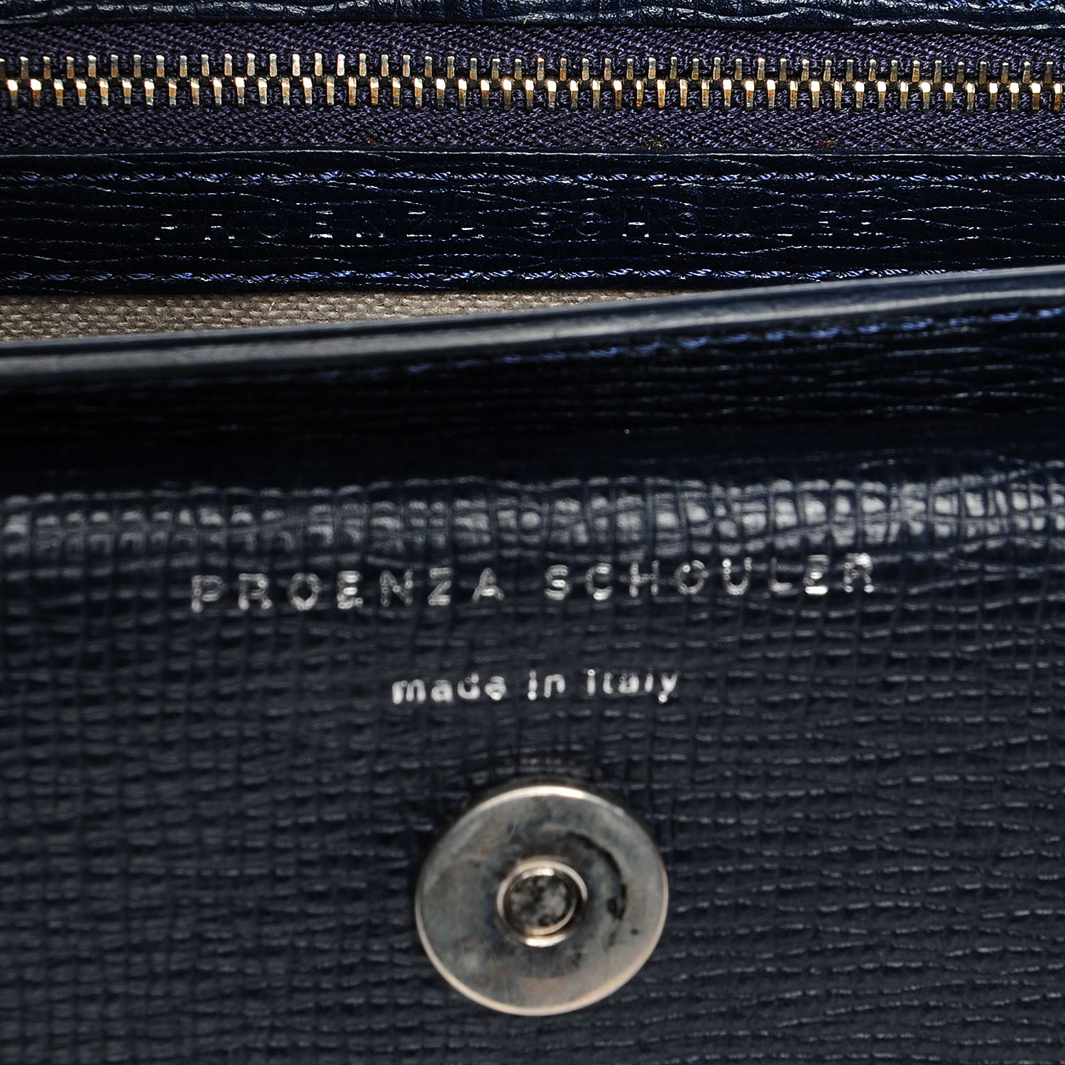 Proenza Schouler Linosa Leather Mini PS11 Classic Shoulder Bag Navy Blue 6 of 13