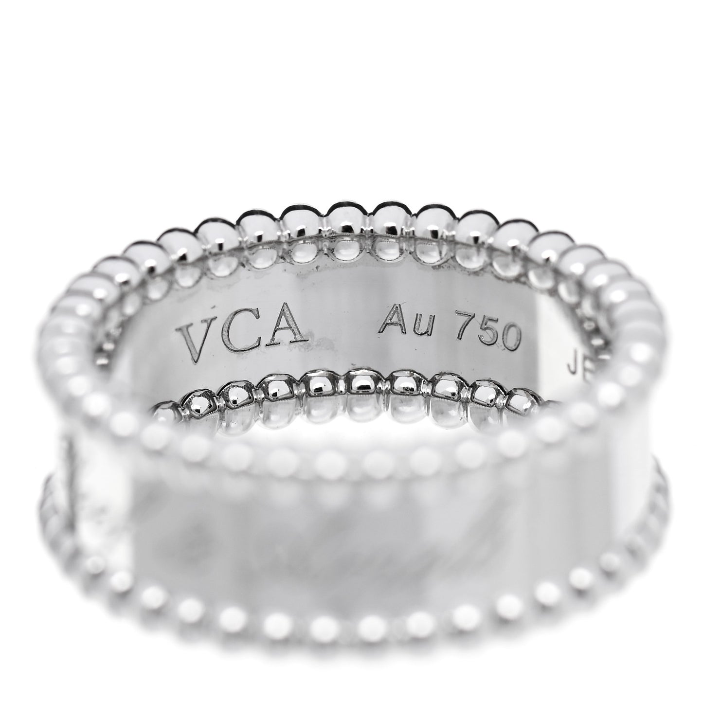 18K White Gold Perlee Signature Ring 52 6