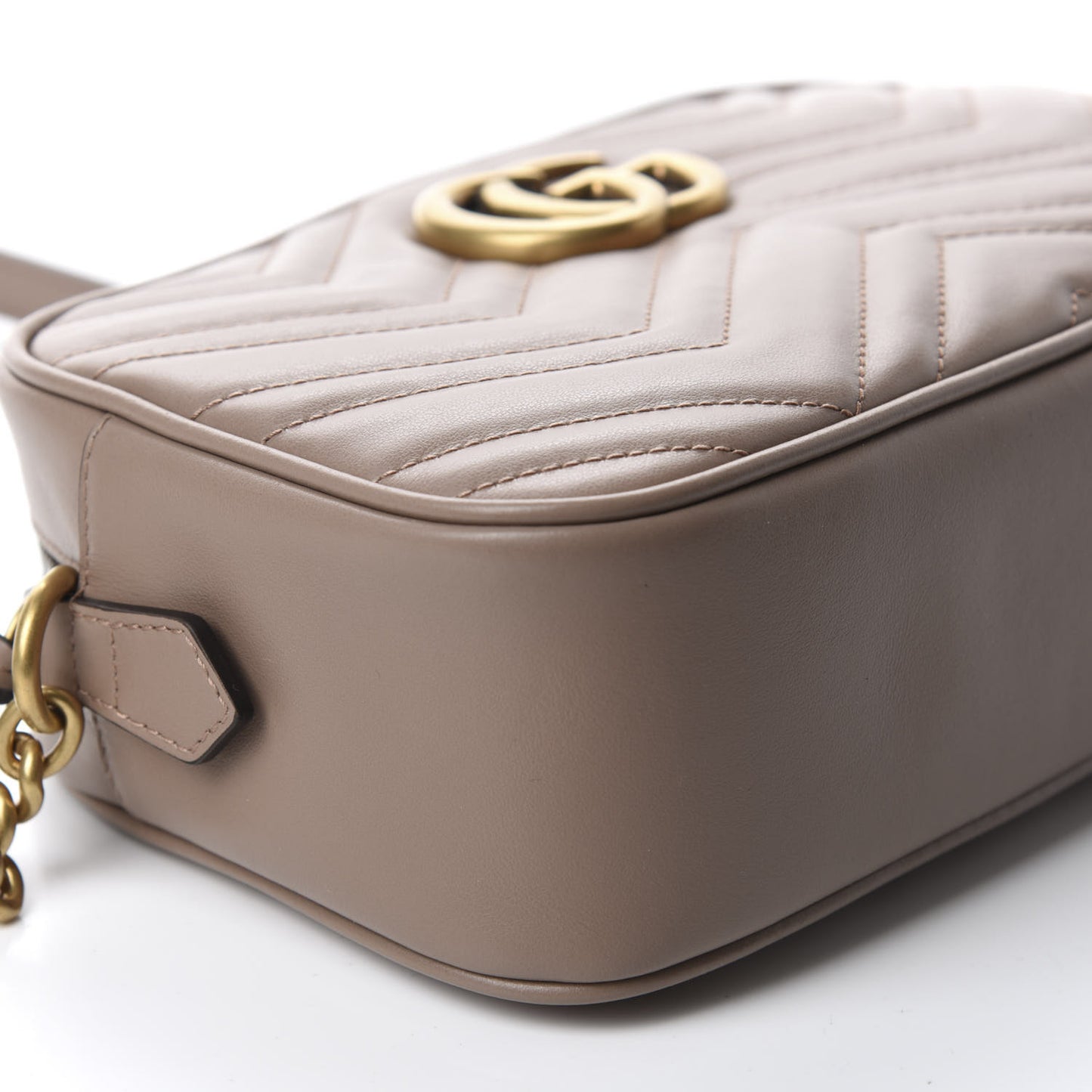 Calfskin Matelasse Small GG Marmont Chain Shoulder Bag Porcelain Rose