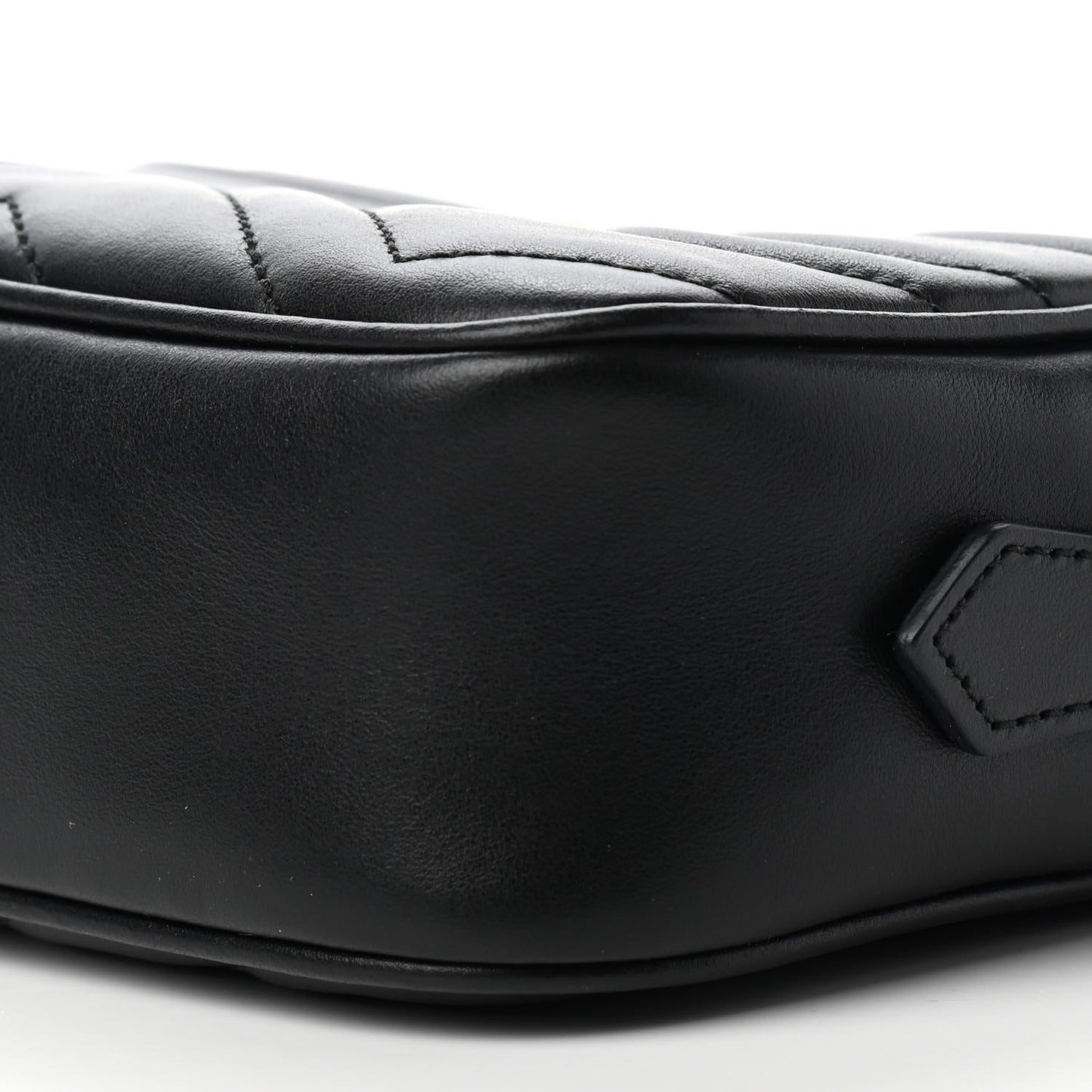 Calfskin Matelasse Mini GG Marmont Chain Shoulder Bag Black