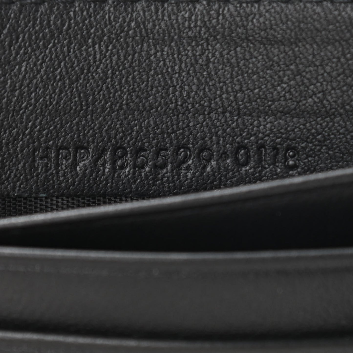 Calfskin Embroidered Bill Clip Card Case Black