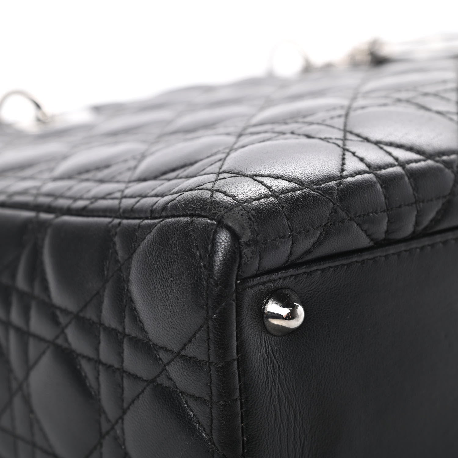 Christian Dior Lambskin Cannage Large Lady Dior Black 9 of 16
