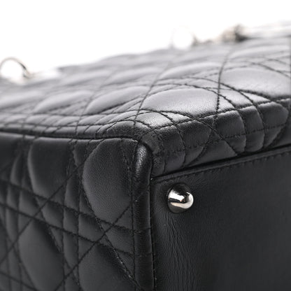 Christian Dior Lambskin Cannage Large Lady Dior Black 9 of 16
