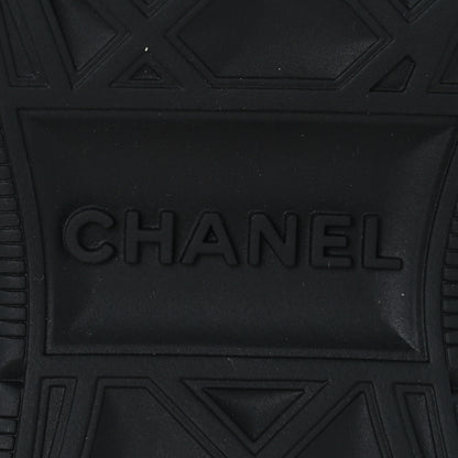 Chanel Velvet Calfskin Mixed Fibers CC Sneakers 37 Ivory Black 7 of 7