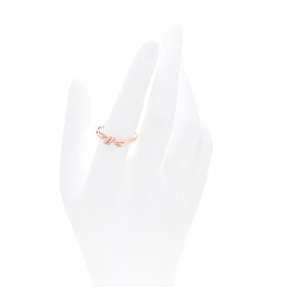 Tiffany 18K Rose Gold Diamond Small Knot Ring 55 7.25 2 of 5