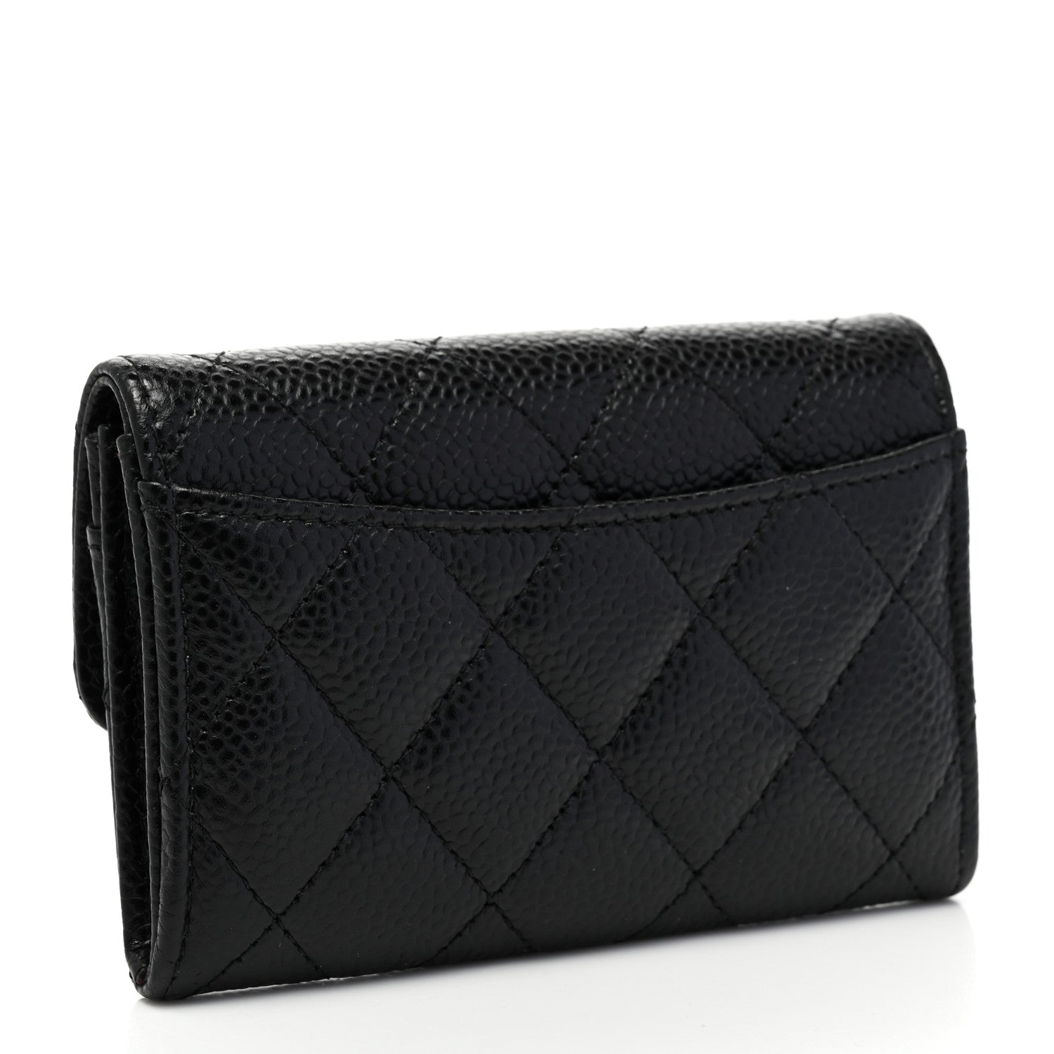 Chanel Caviar Quilted Flap Card Holder Wallet Black 3 of 8