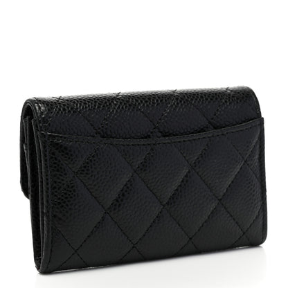 Chanel Caviar Quilted Flap Card Holder Wallet Black 3 of 8