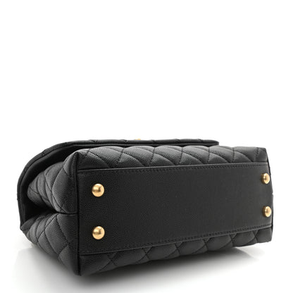 Chanel Caviar Lizard Embossed Quilted Mini Coco Handle Flap Black 4 of 9
