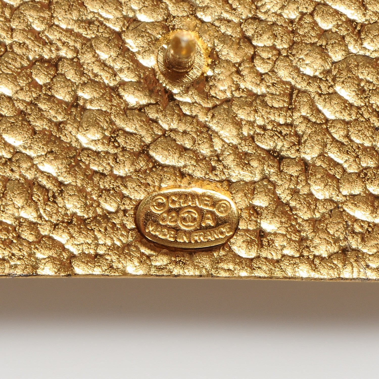 Chanel Enamel Pearl CC Flap Bag Brooch Black Gold 4 of 5