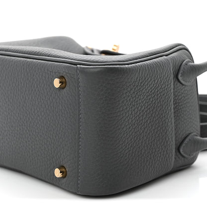 Hermes Taurillon Clemence Mini Lindy 20 Gris Misty 10 of 10