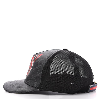 Gucci GG Supreme Monogram Fox Baseball Hat 59 Black 2 of 5
