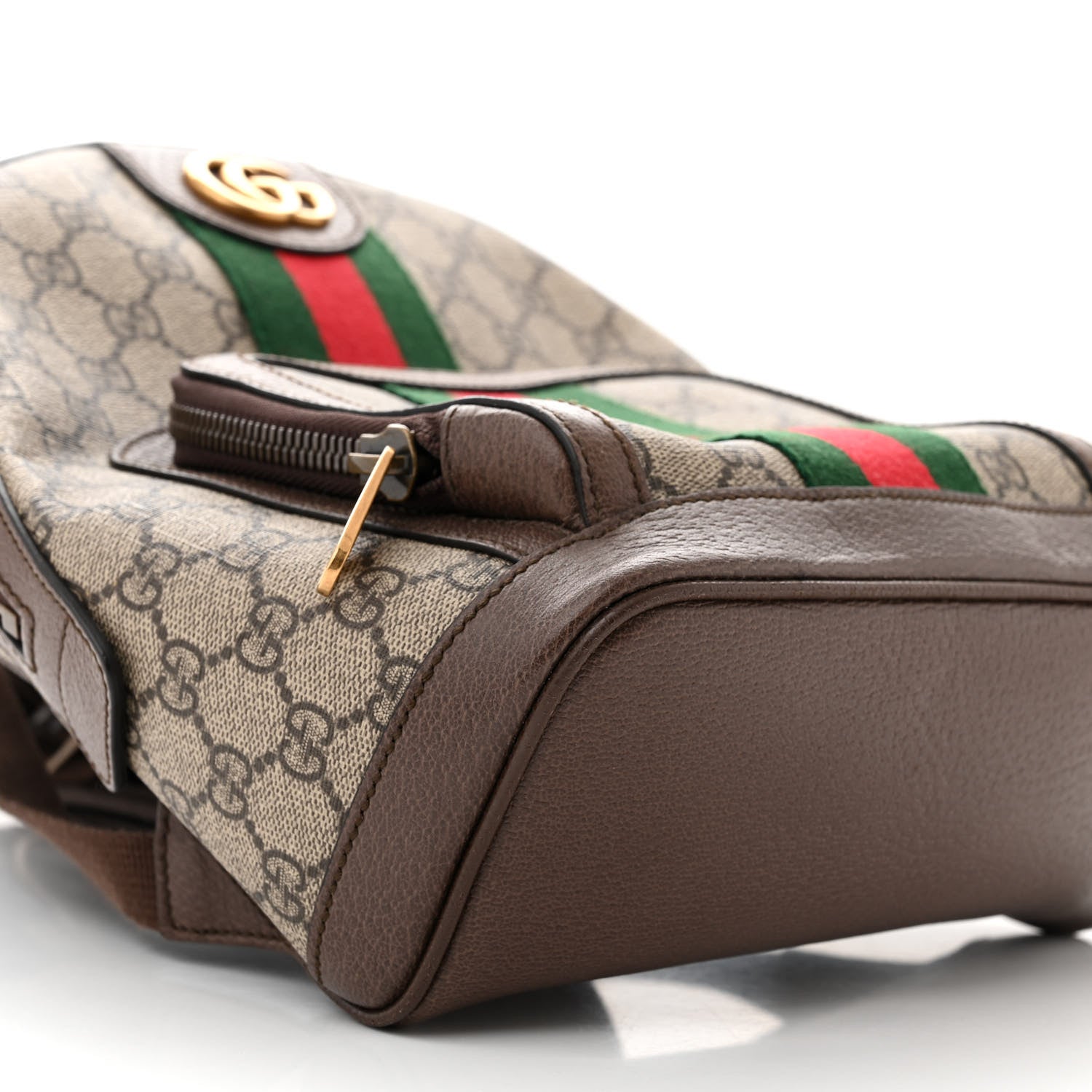 Gucci GG Supreme Monogram Calfskin Web Small Ophidia Day Backpack Beige Ebony New Acero 9 of 10