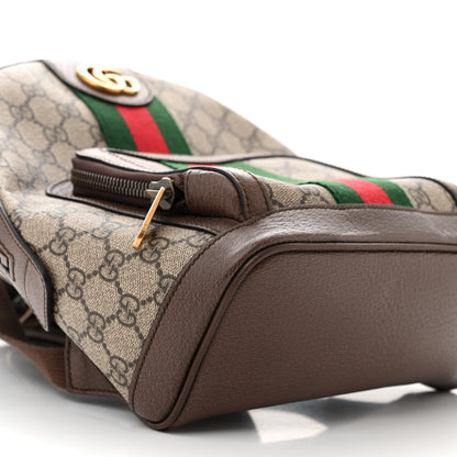 Gucci GG Supreme Monogram Calfskin Web Small Ophidia Day Backpack Beige Ebony New Acero 9 of 10
