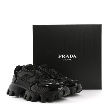 Prada Sequin Cotton Rubber Mens Cloudbust Thunder Sneakers 9 Black 11 of 11