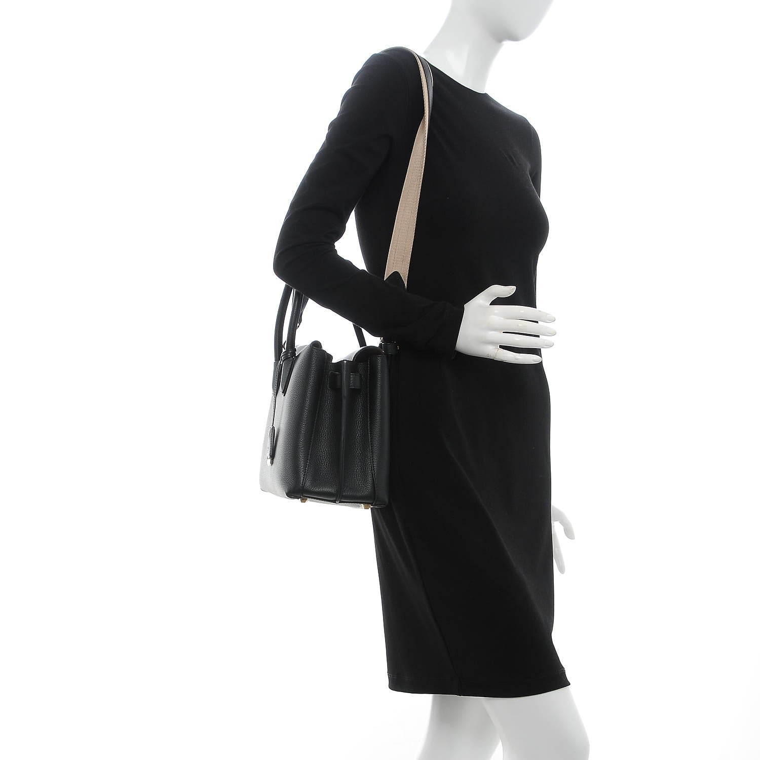 MCM Grained Calfskin Medium Milla Tote Black 3 of 11
